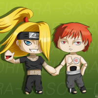 Chibi Sasori a Deidara :3